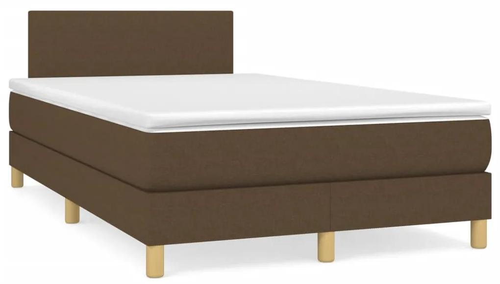 Boxspring posteľ s matracom tmavohnedá 120x190 cm látka 3269761