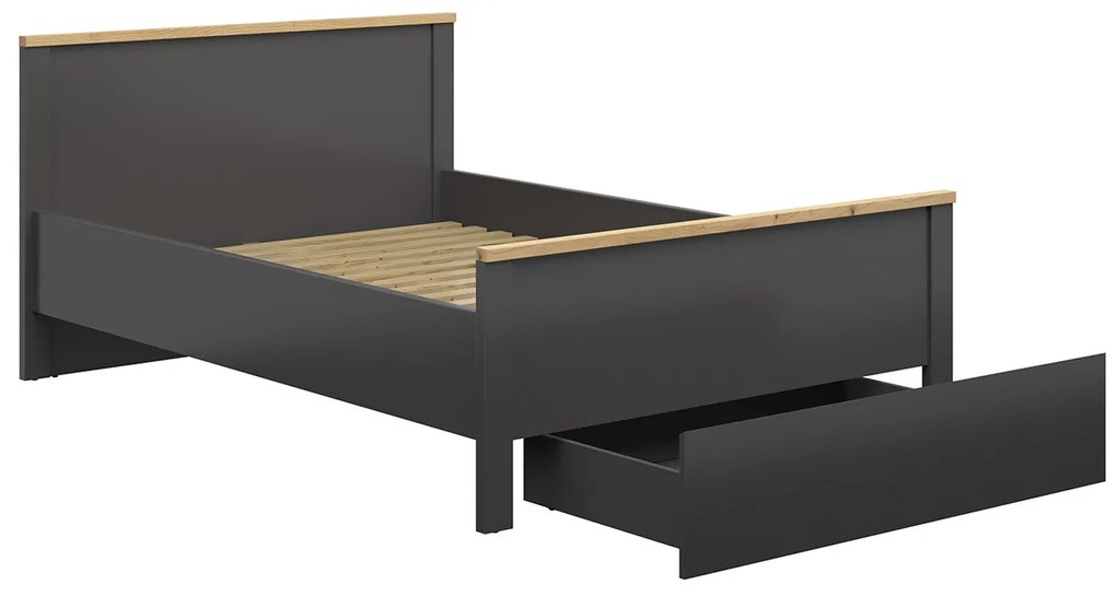 Manželská posteľ 140 cm BRW Hesen LOZ1S/140 (grafit + dub artisan). Akcia -18%. Vlastná spoľahlivá doprava až k Vám domov. 1062511