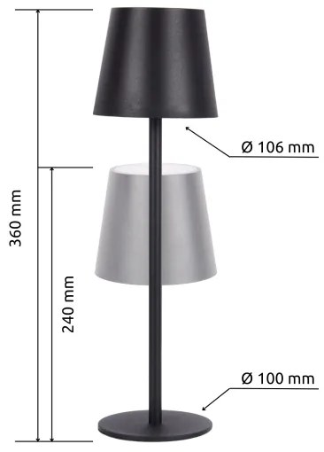 Globo 58438G - LED Stmievateľná dotyková vonkajšia lampa VANNIE LED/3W/3,7V IP44