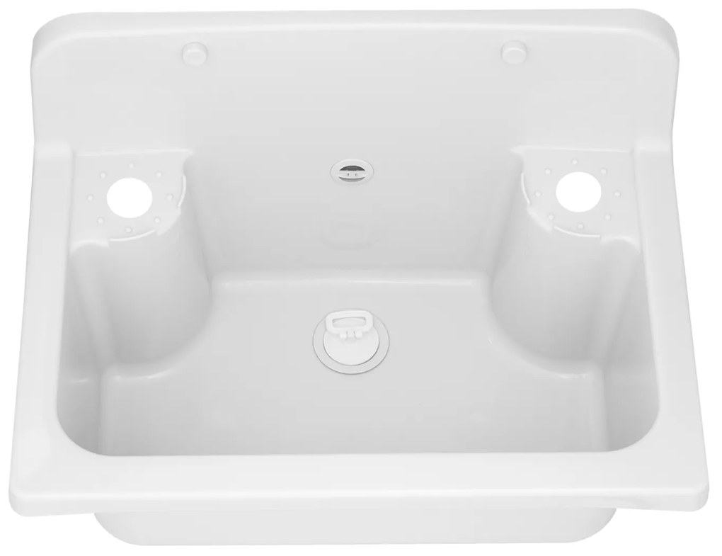 Gamma Manta, univerzálna plastová výlevka 55,6x37,3x34,8 cm + sifón, 1-komorová, biela, GMA-KGR56-WH