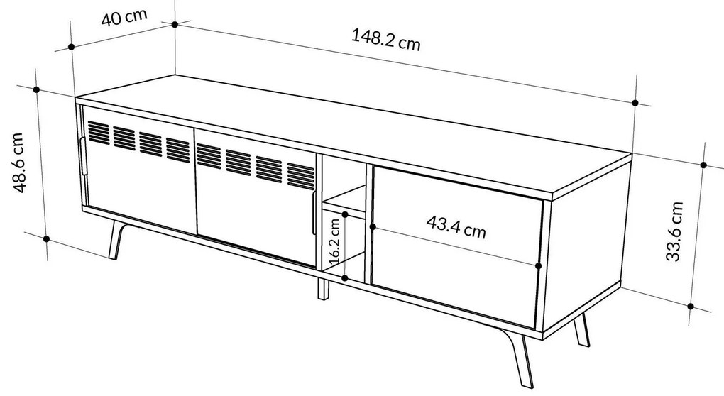 TV stolík/skrinka Lalia (dub zafírový). Akcia -18%. Vlastná spoľahlivá doprava až k Vám domov. 1107962