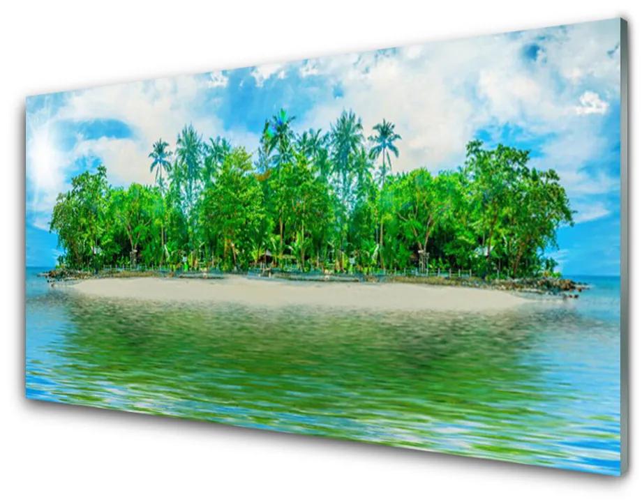 Skleneny obraz More ostrov krajina 120x60cm