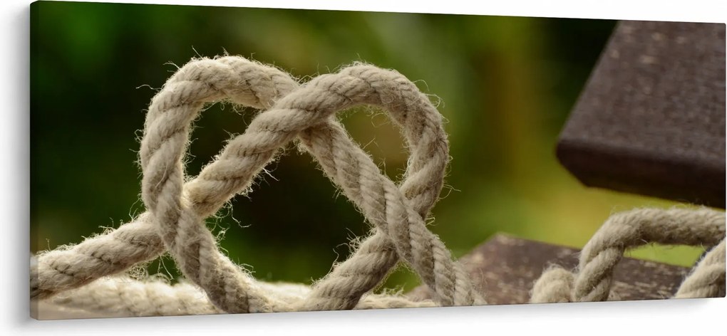 Obraz srdce z lana (120x50 cm)