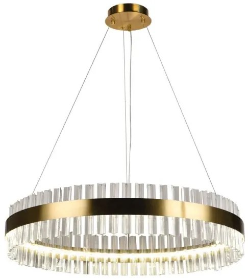 LED Stmievateľný krištáľový luster na lanku LED/55W/230V + diaľkové ovládanie