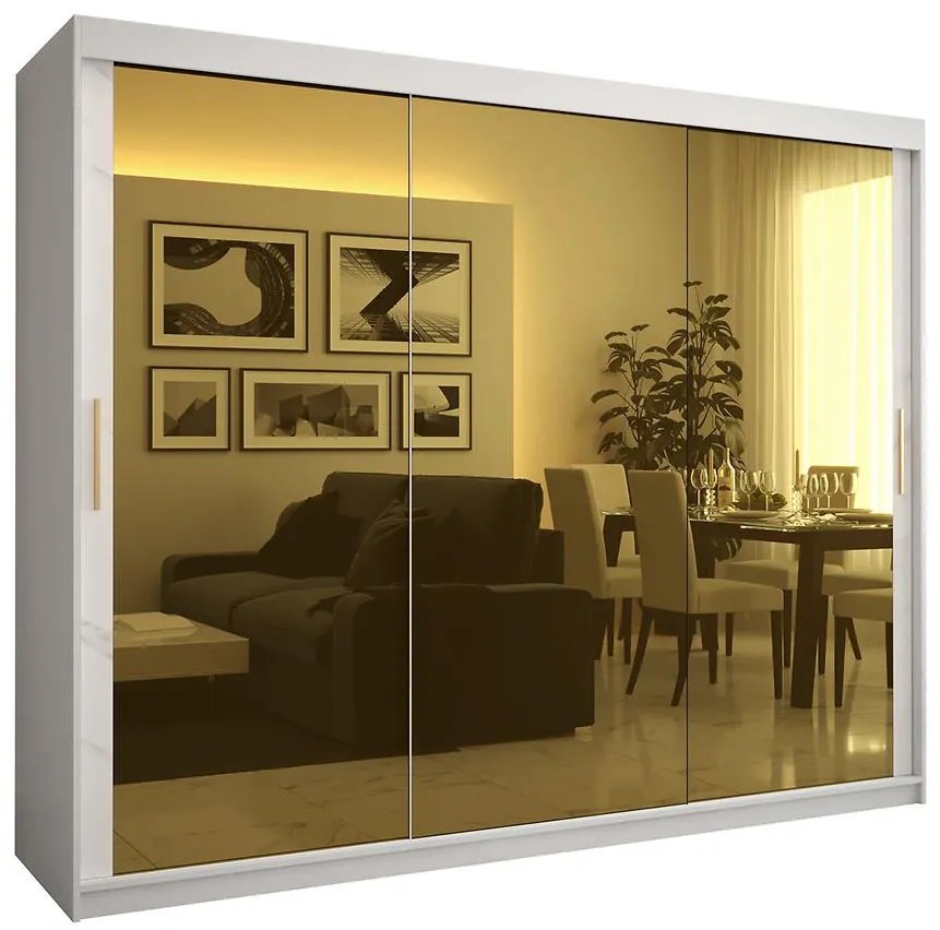 Skriňa Platinum T3 250 biely mramor/biely