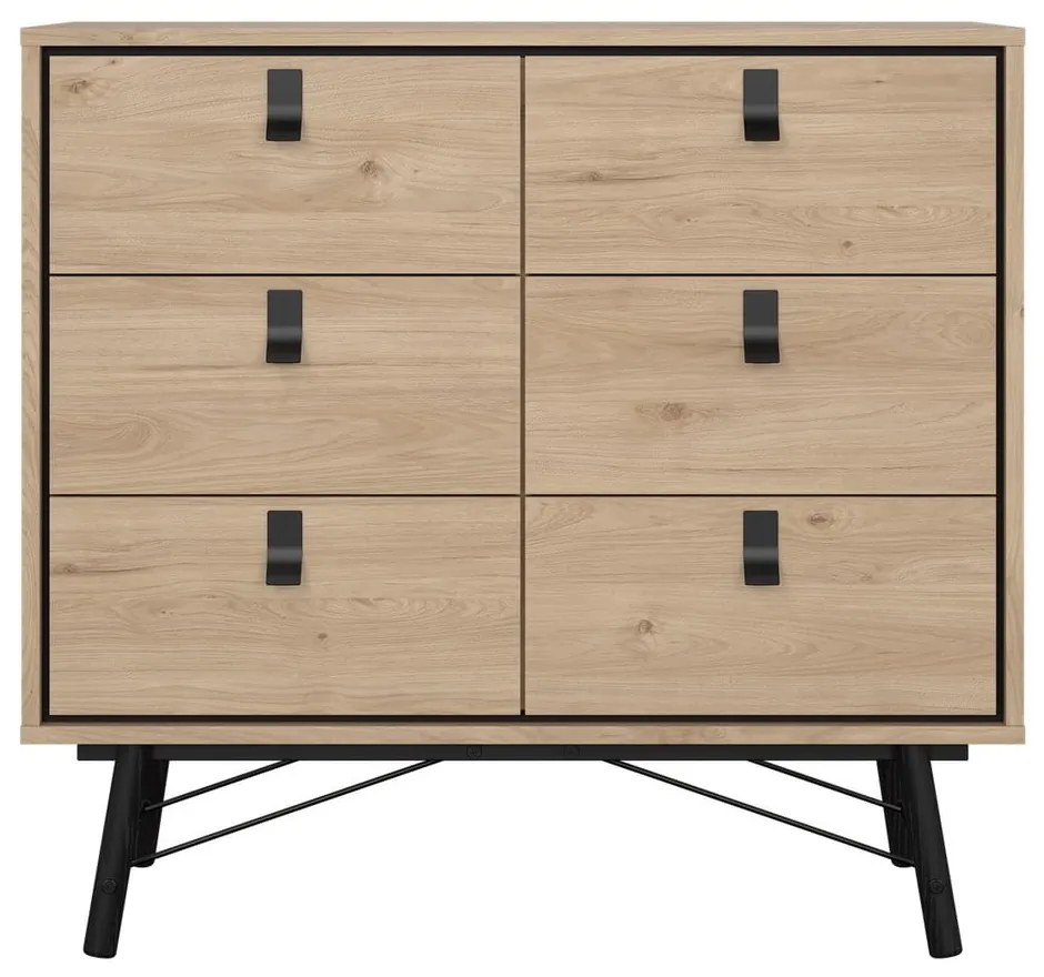 Nízka komoda v dekore duba v prírodnej farbe 102x99 cm Ry – Tvilum