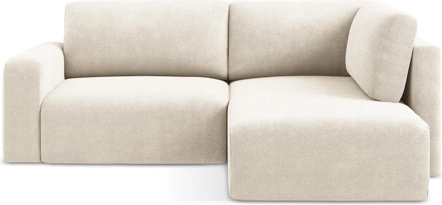 Krémovobiela ženilková rozkladacia/s úložným priestorom rohová pohovka (pravý roh/do L) Kona – Makamii