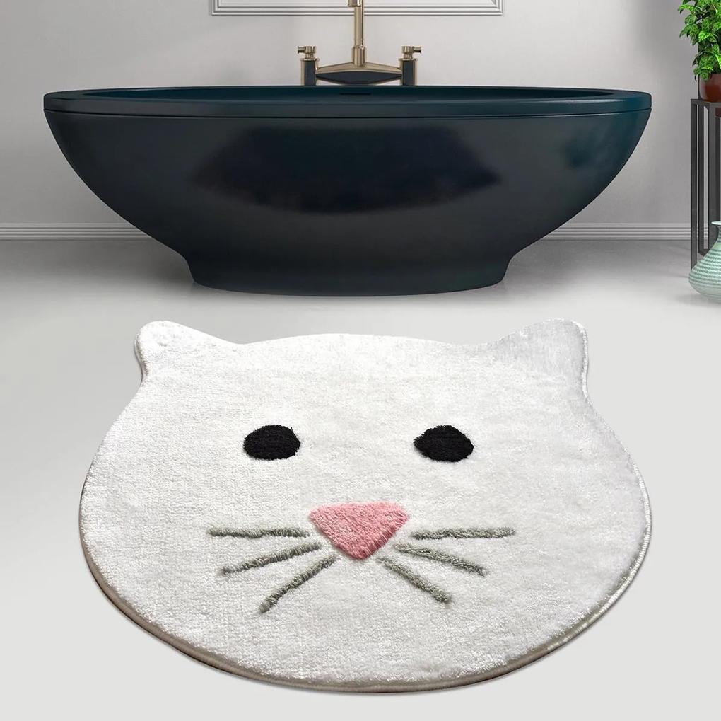 Asir Kúpeľňová predložka Mačka, biela