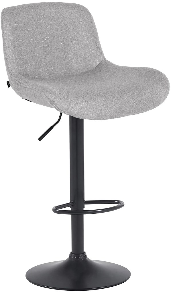 Barová stolička Solon - látka, čierny rám - svetlo šedá