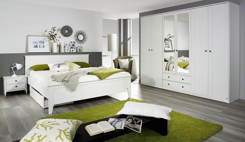 Šatníková skriňa Rosenheim, 271 cm, biela