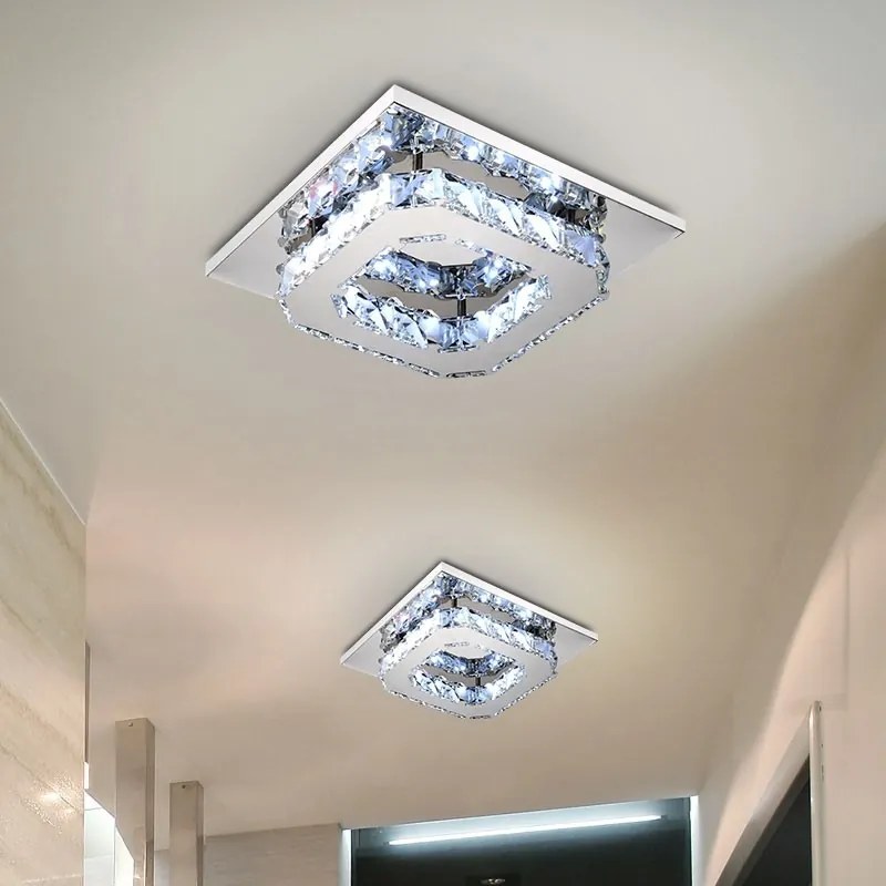 Stropné hranaté svietidlo Plafon Glamour 8W APP405-C APP406-C