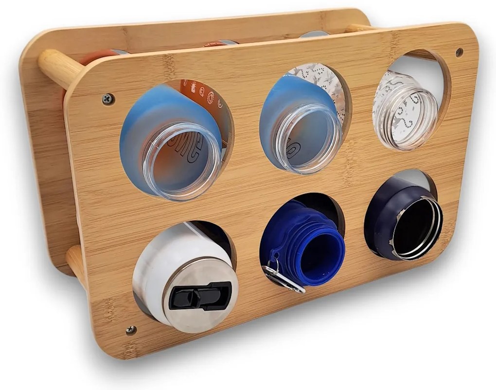 Zeller Present Stojan na víno / fľaše, bambusový, 6 pozícií, pr. 8 cm