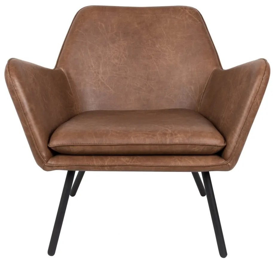 Hnedé kreslo White Label Bon