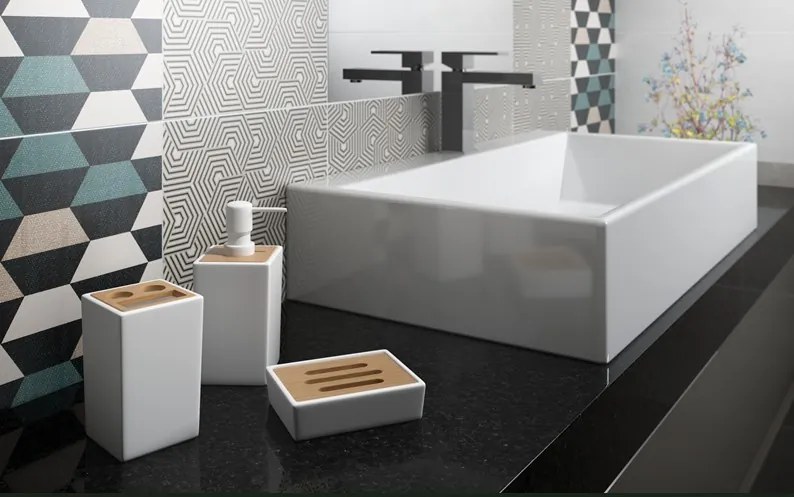Erga Pure, toaletná WC kefa na postavenie, biela matná-hnedá, ERG-08125