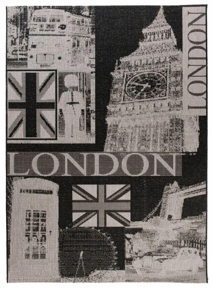 Kusový koberec Londýn čierny, Velikosti 140x200cm