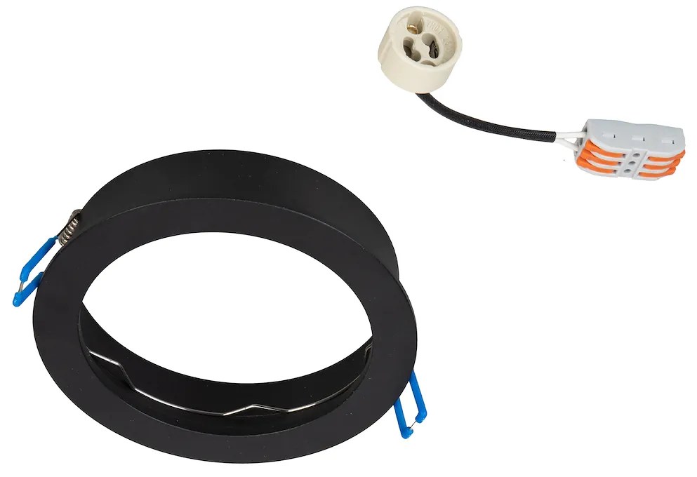 Podhľadové svietidlo Redondo, 1x čierne kovové tienidlo, b