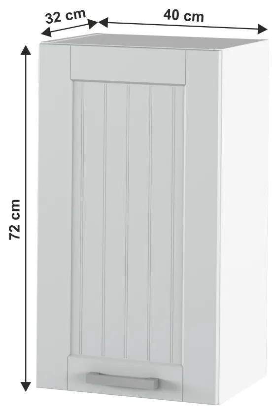 Horná kuchynská skrinka Janne Typ 4 (svetlosivá + biela). Vlastná spoľahlivá doprava až k Vám domov. 1021186