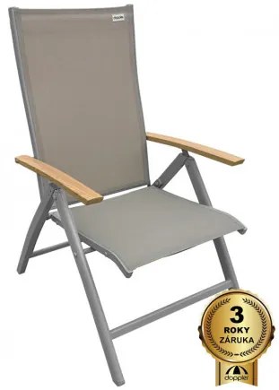 Doppler EXPERT WOOD - záhradné hliníkové polohovacie kreslo