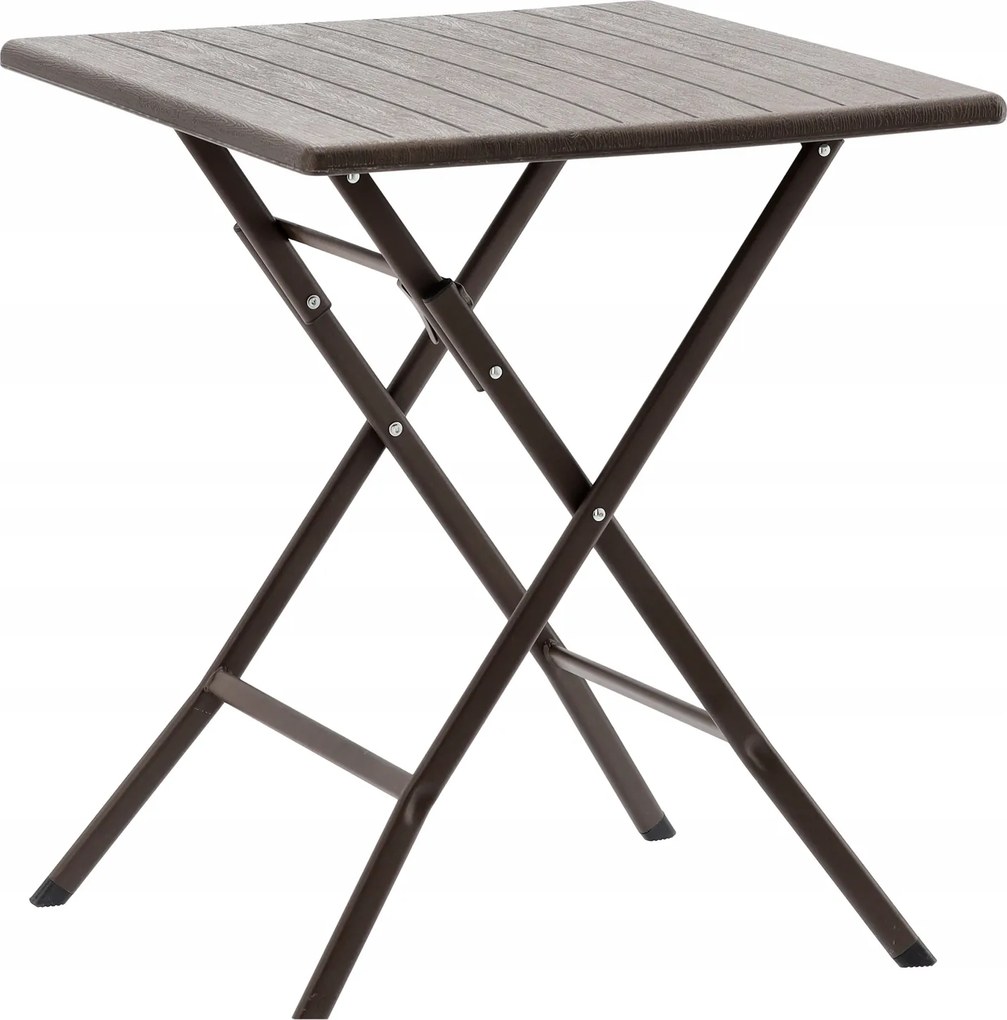 Garden Line SKLADACÍ TURISTICKÝ STÔL 61,5 x 61,5 x 73 CM HNEDÝ