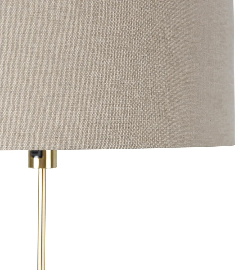 Stojaca lampa nastaviteľná zlatá so svetlohnedým tienidlom 50 cm - Parte