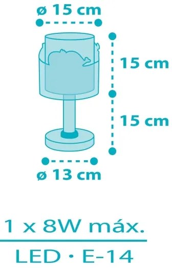 Dalber 61171T - Detská lampička WHALE DREAMS 1xE14/8W/230V modrá