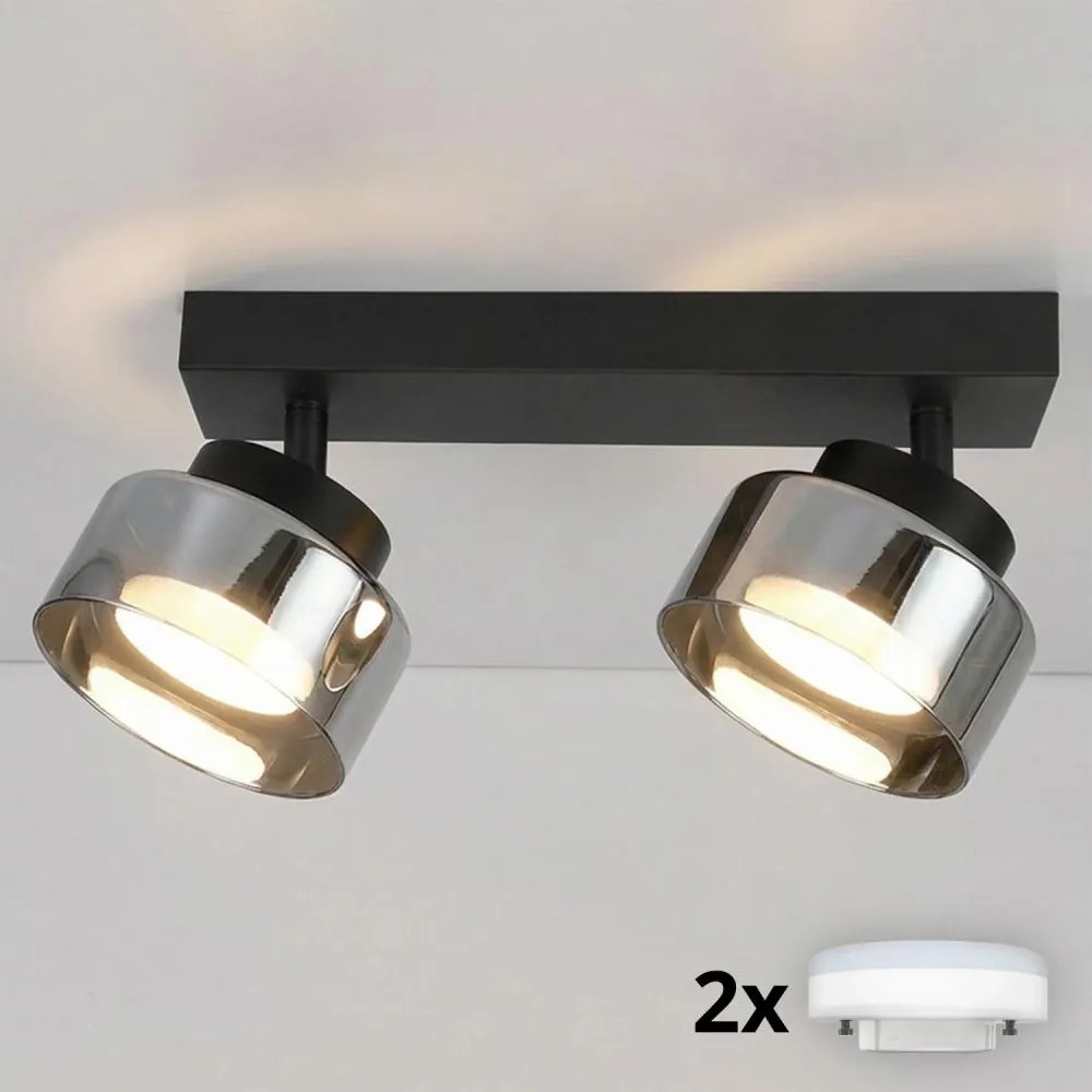 Brilagi - LED Bodové svietidlo AURA LUX 2xGX53/30W/230V čierna/dymová