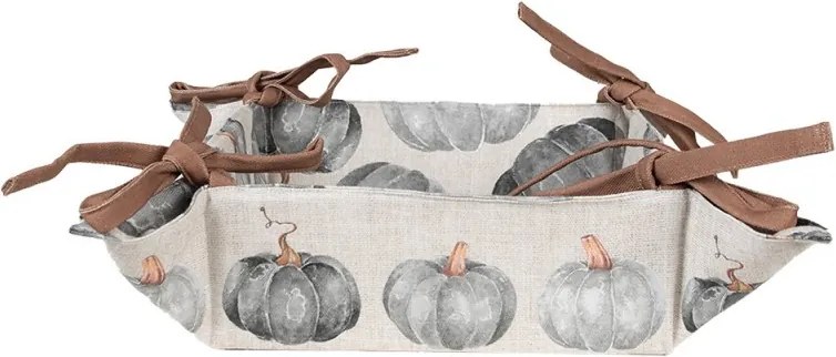 Bavlnený košík na pečivo s tekvicami Country Style Pumpkin - 35*35*8 cm