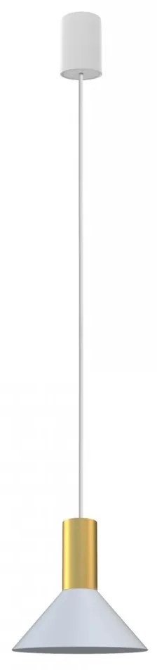 NOWODVORSKI Závesné industriálne LED osvetlenie HERMANOS A, 1xGU10, 10W, biele, mosadzné