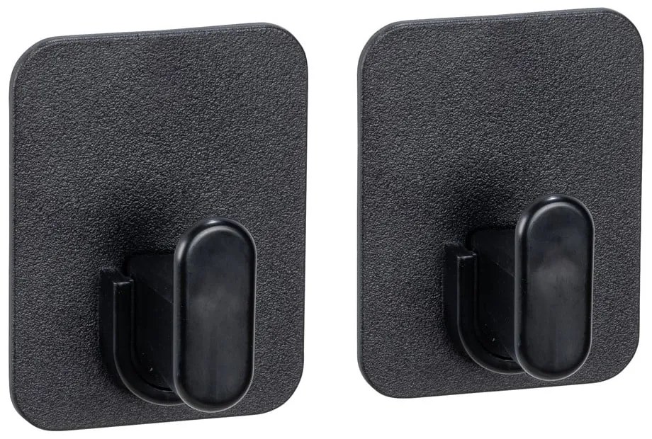 Čierne plastové háčiky v súprave 2 ks bez vŕtania Parma – Allstar