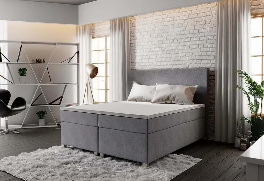 Boxspringová posteľ ASSAR 160x200, šedá