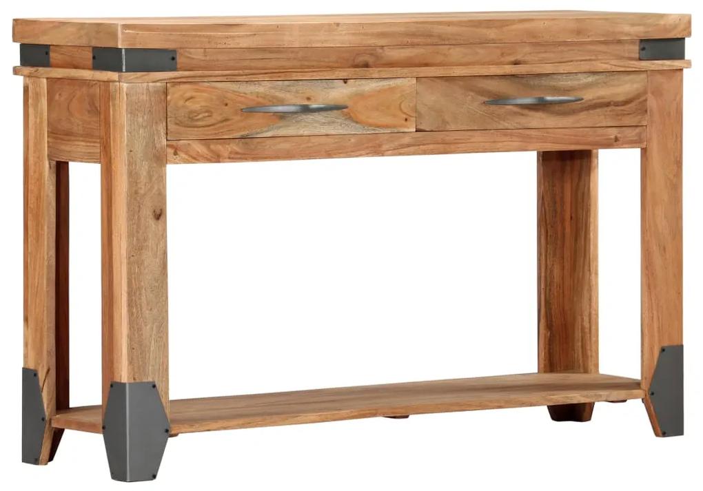 vidaXL Konzolový stolík 120x35x75 cm masívne akáciové drevo