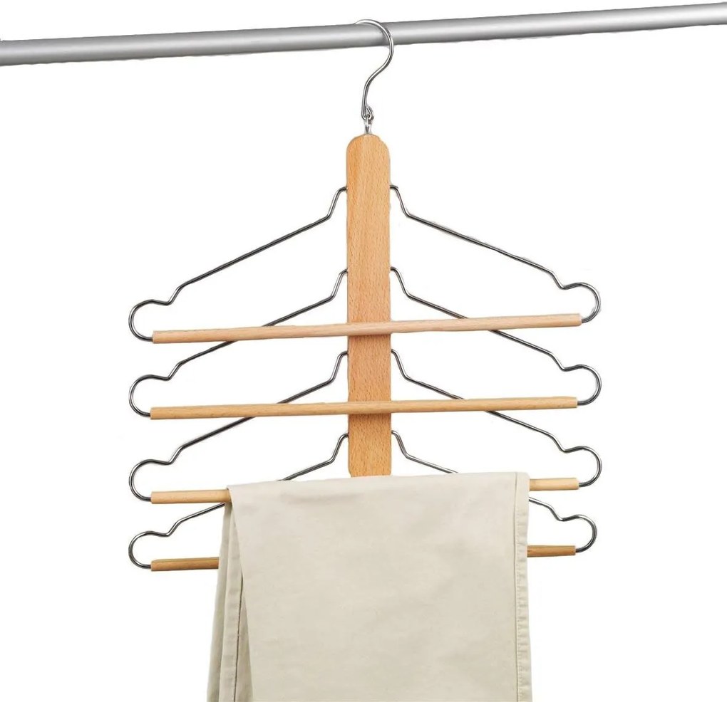 Zeller Present Drevený vešiak na oblečenie, šetrí miesto – nahradí 4 vešiaky