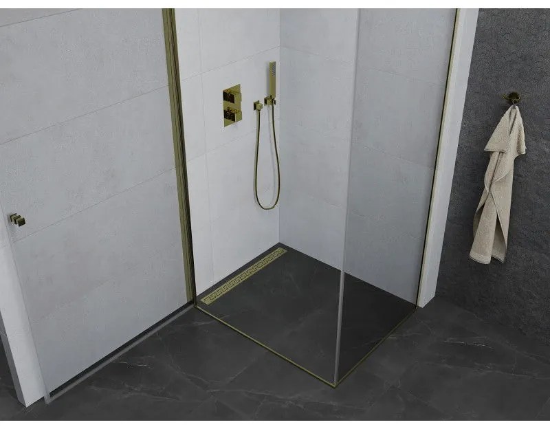 Mexen Pretoria sprchovací kút 70x80cm, 6mm sklo, zlatý profil-číre sklo, 852-070-080-50-00
