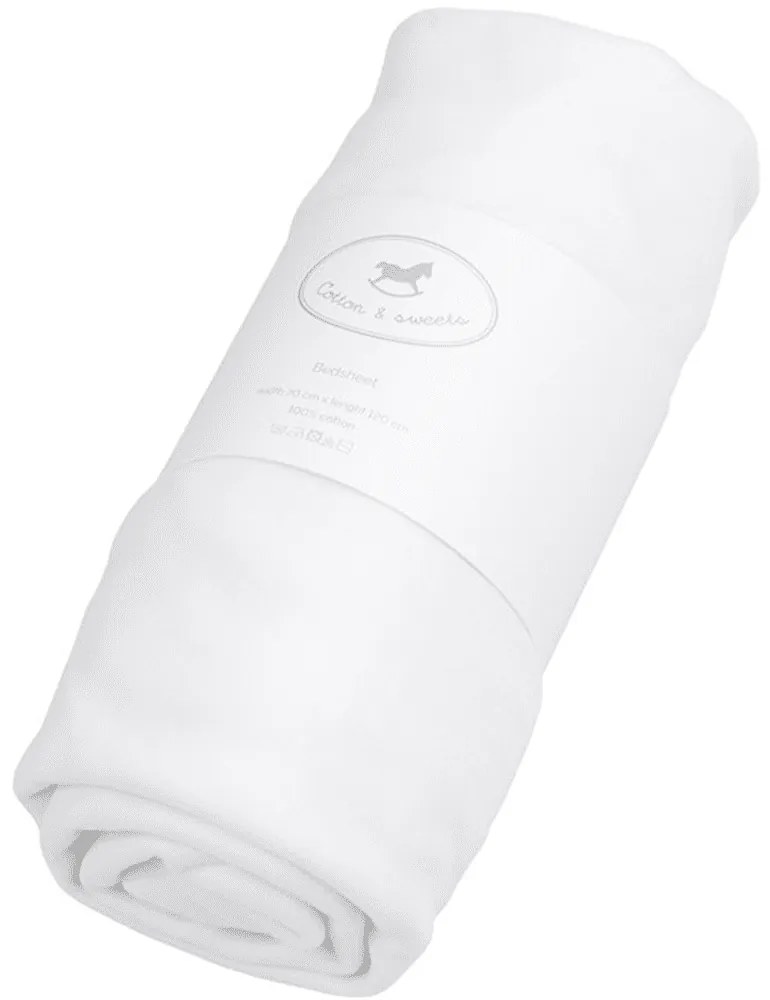 Posteľná plachta biela 60x120cm