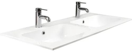 Kúpeľňový nábytkový set Pulse 120 cm s dvojitým umývadlom 2 zásuvkami biela vysoko lesklá