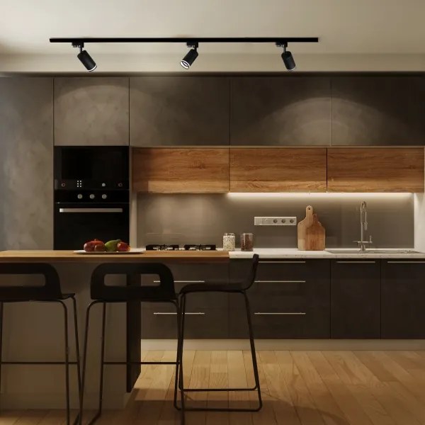 Bodové svietidlo do lištového systému PARIS 3xGU10/10W/230V + 1 m lištový systém