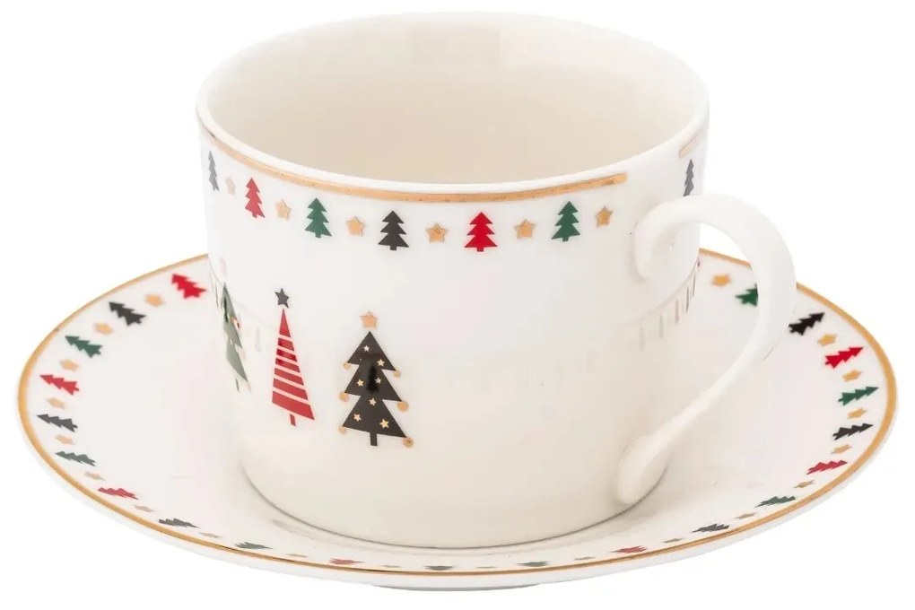Altom Porcelánová šálka s podšálkou Modern Tree 230 ml