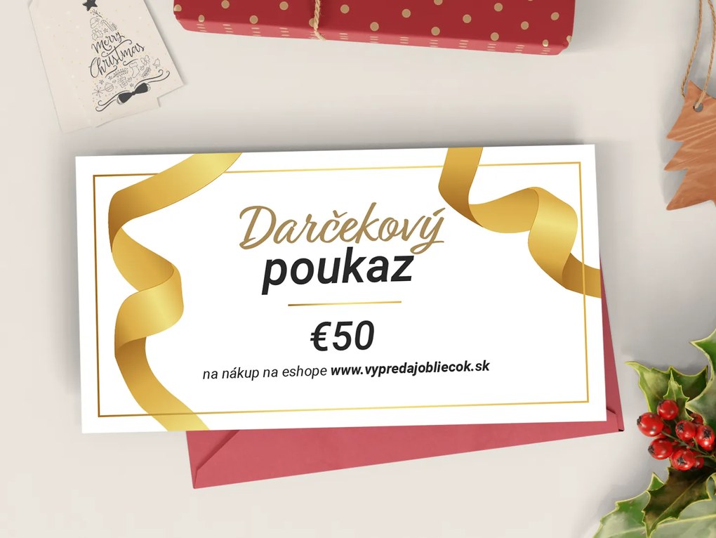 Darčekový poukaz na 50 € Forma poukazu: Elektronický