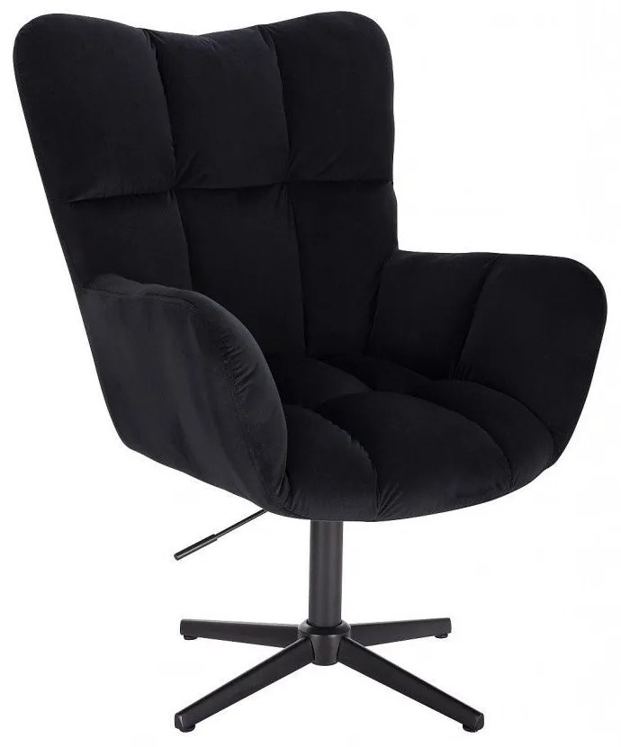 LuxuryForm DESIGN Otočné kreslo AURORA VELUR na čiernom kríži - čierne