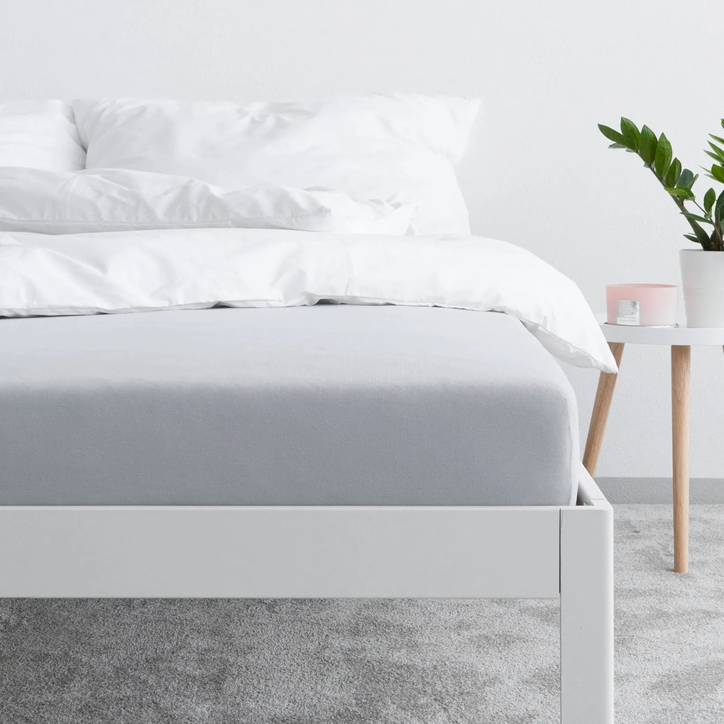 Goldea plachta jersey s napínacou gumou - sivá 90 x 200 cm
