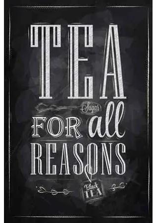 Ceduľa Tea For All Reasons 40 x 30 cm