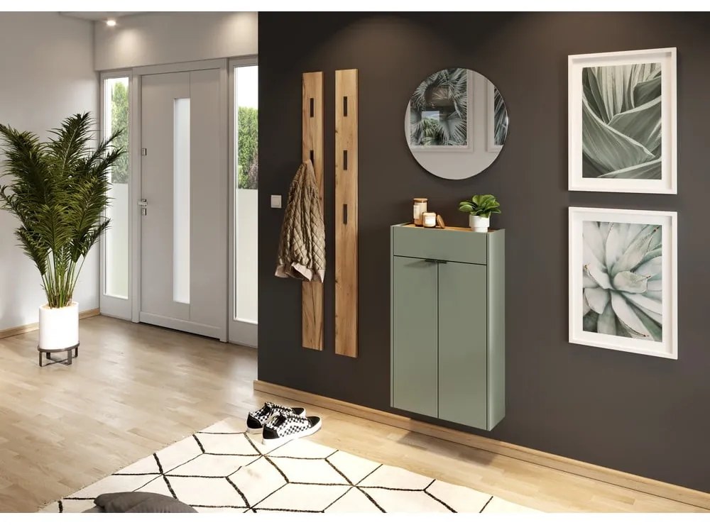 Šalviová zelená skrinka 56x97x22 cm Ameca – Germania