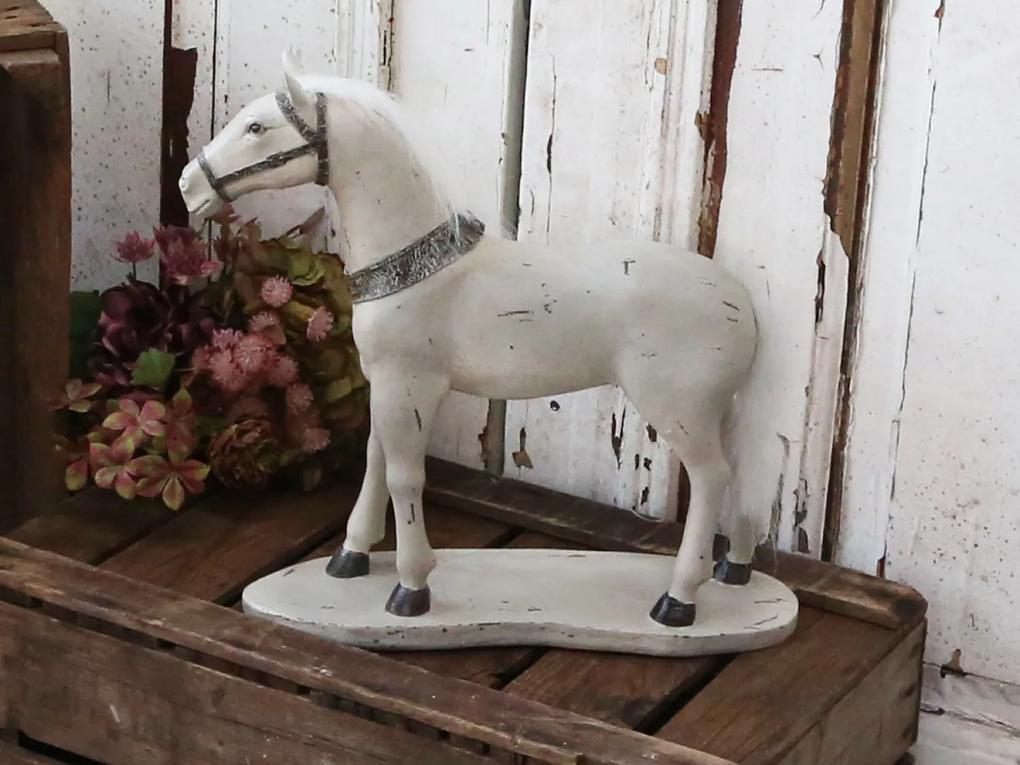 Béžová antik dekorácia kôň Horse old French - 11*39*39 cm