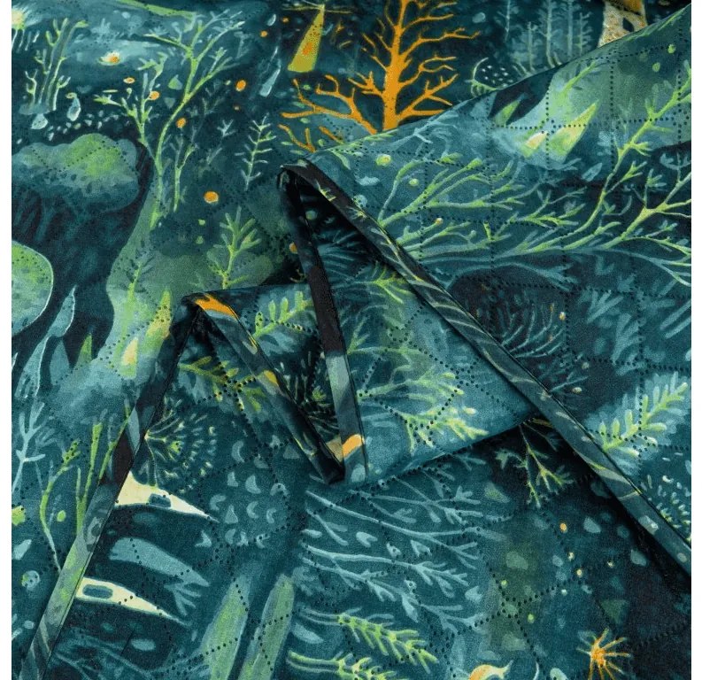 Prehoz na posteľ so vzorom NEON FOREST, farebný Rozmer: 170 x 210 cm