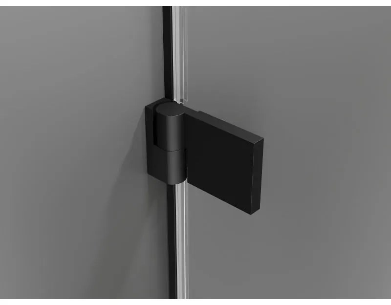 Mexen Lunar-B, výklopný sprchový kút ľavý 90 x 80 cm, 8mm číre sklo, čierny profil, 832-090-080-70-00-L