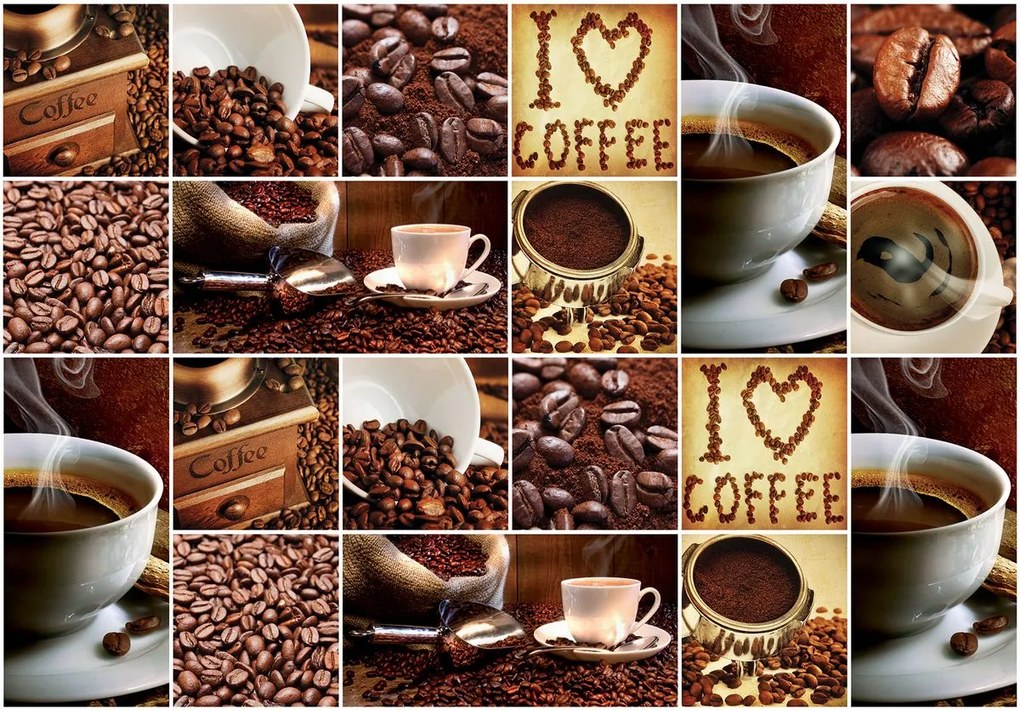 Fototapeta - I Love Coffee - koláž (152,5x104 cm)