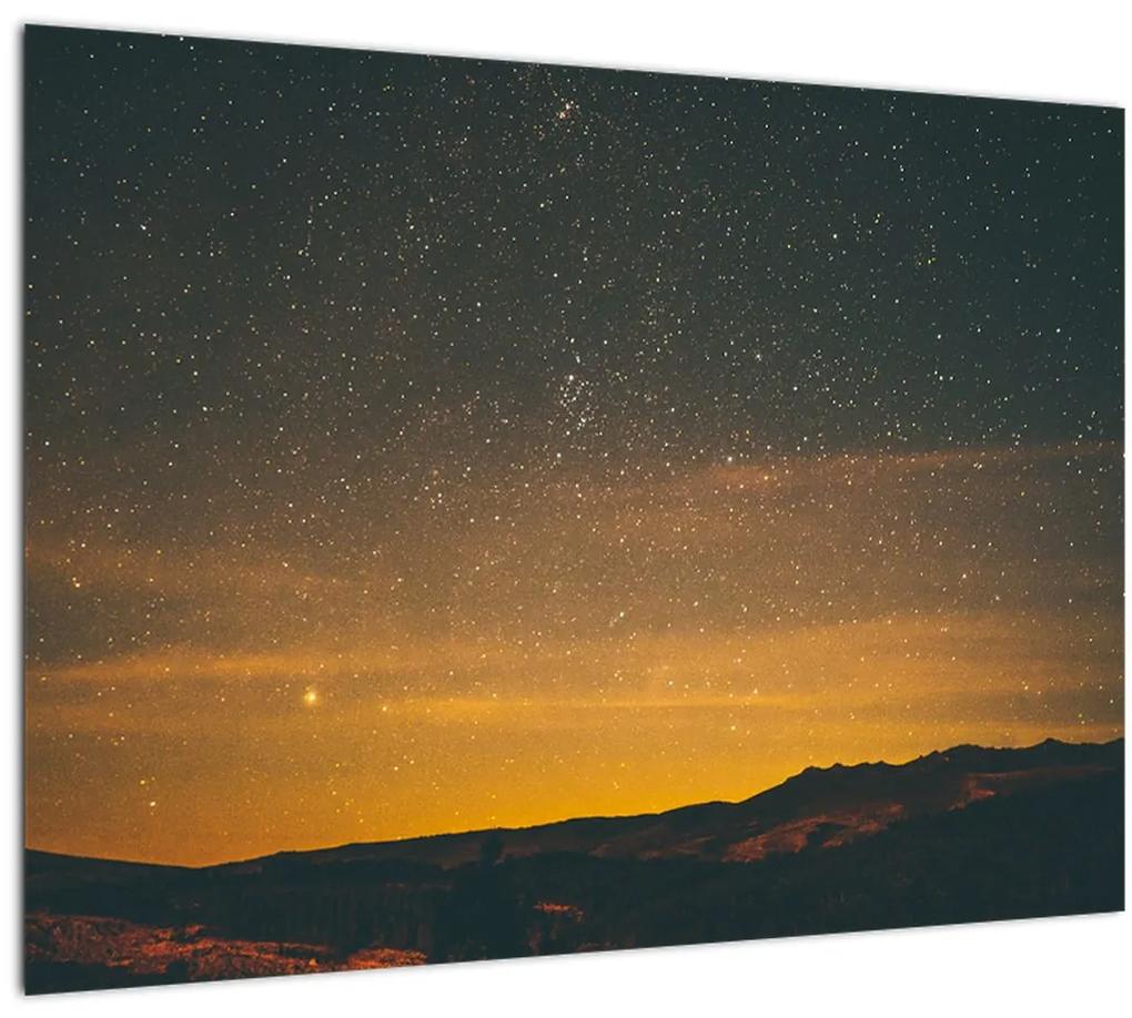 Sklenený obraz hviezdneho neba (70x50 cm)