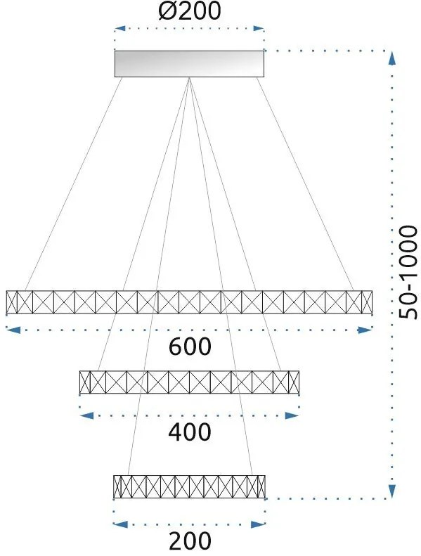 Toolight - LED stropné svietidlo Vegas 20+40+60 + diaľkové ovládanie, biela, OSW-07857
