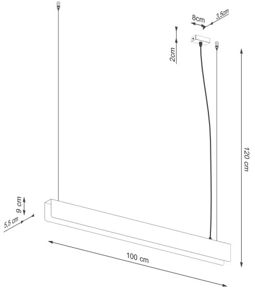Sollux SL.1396 - LED Luster na lanku SPARK 1xG13/8,5W/230V zlatá