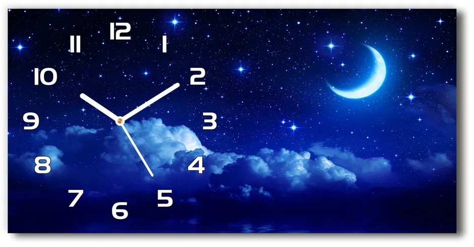 Moderné sklenené hodiny na stenu Nebo noc pl_zsp_60x30_f_99768132